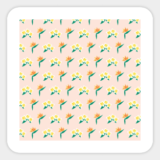 Frangipanis and Bird of Paradise Flowers Sticker